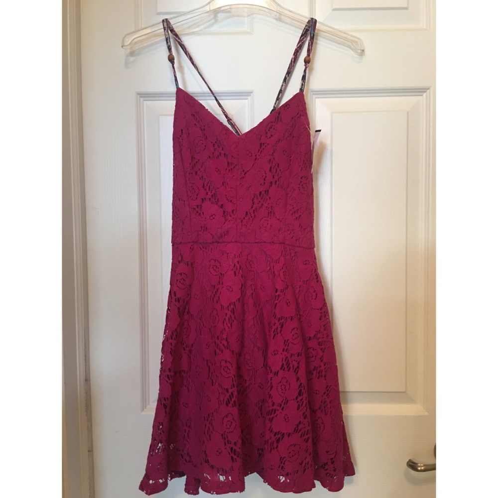 Magenta Lace Dress
